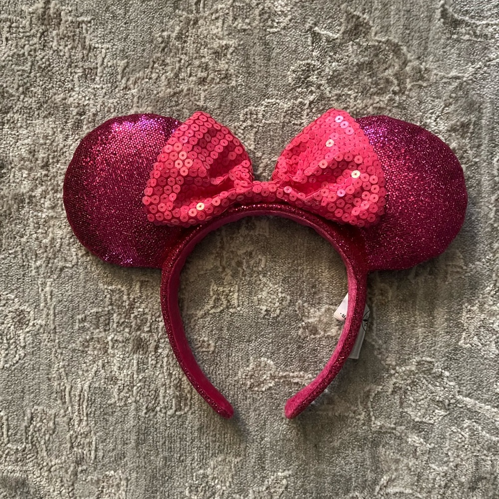 Disney Pink Sequin Minnie Mouse Ears Headband
